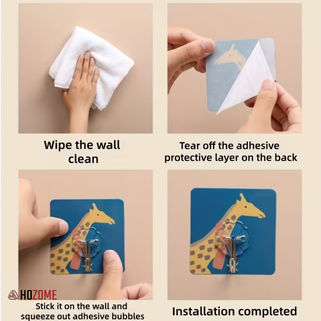 Animal Design Wall Hooks (Self-Adhesive) (Pack of 6)