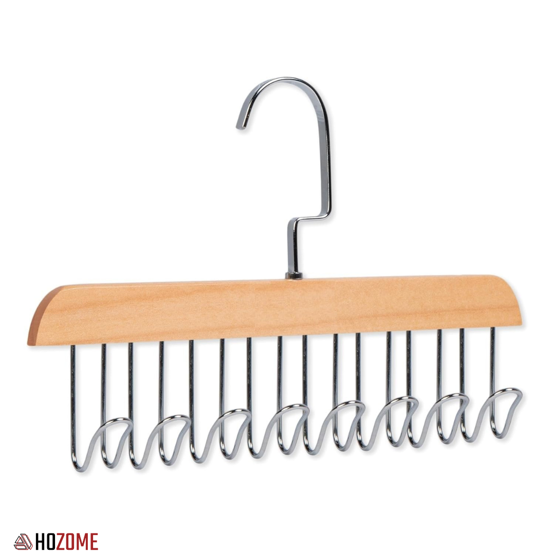 Premium Wooden Multi-Hook Closet Hanger (Set of 2)