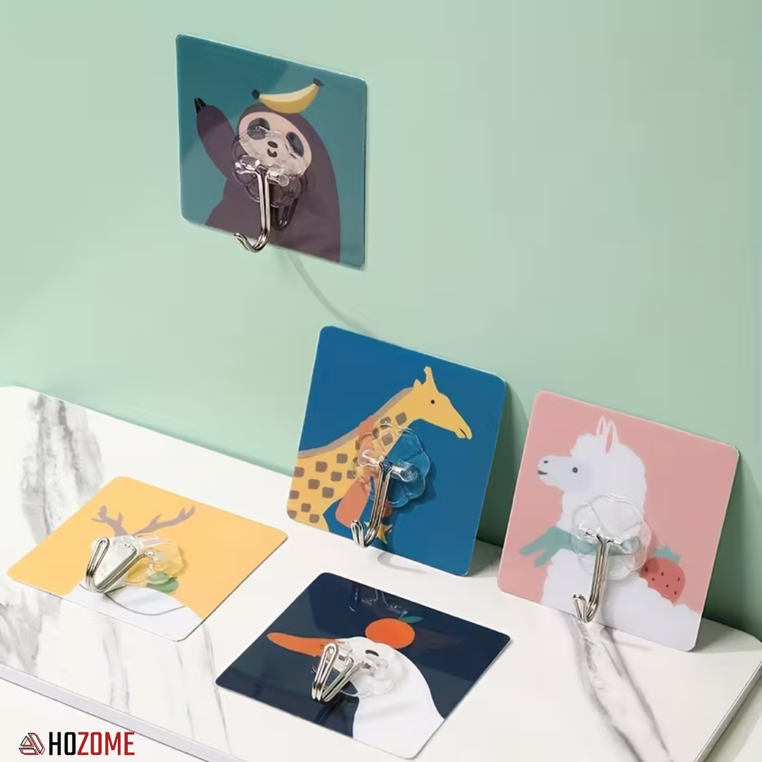 Animal Design Wall Hooks (Self-Adhesive) (Pack of 6)