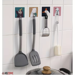 Animal Design Wall Hooks (Self-Adhesive) (Pack of 6)