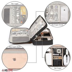 Portable Electronics Organizer Storage Case