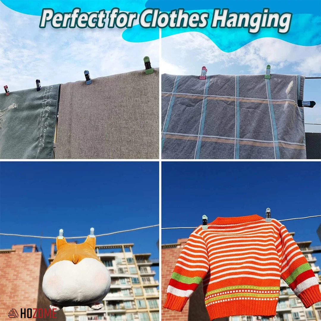 Heavy-Duty Clothes Clips (Rust-Resistant)