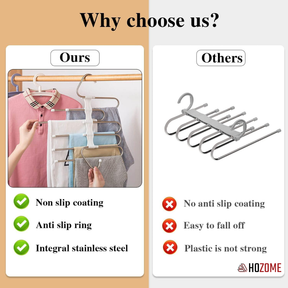 Hozome 5 in 1 Stainless Steel and Covred/Foldable Hangers