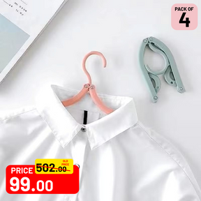 Portable Folding Clothes Hanger (Pack of  4)