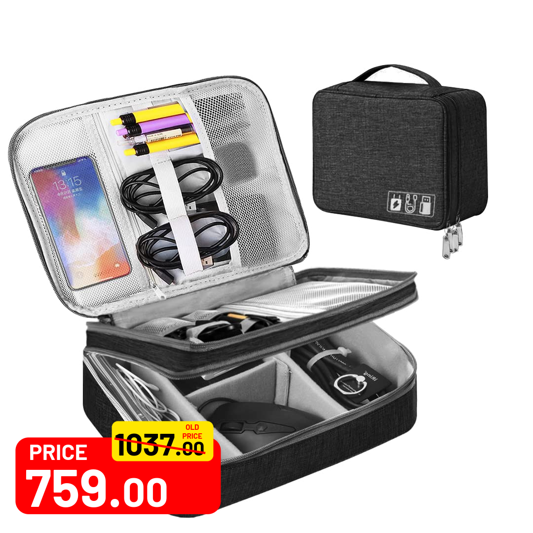 Portable Electronics Organizer Storage Case